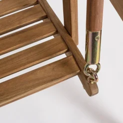 Viadurini in the Garden Gartensofas-2-Sitzer-Schaukelsofa aus Akazienholz mit weißer Leinwand - Roxen