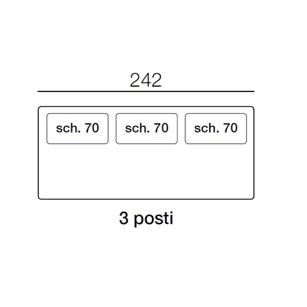 Viadurini Living Moderne Sofas-3-Sitzer-Sofa aus abnehmbarem Stoff Made in Italy - Mykonos