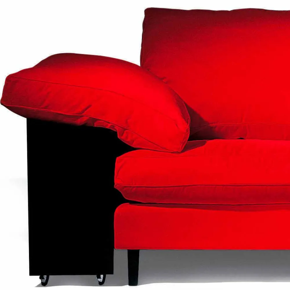 Viadurini Italian Sofas Moderne Sofas-2-Sitzer-Sofa aus Baumwolle mit Seitenwürfeln aus Mdf Made in Italy - Damaskus