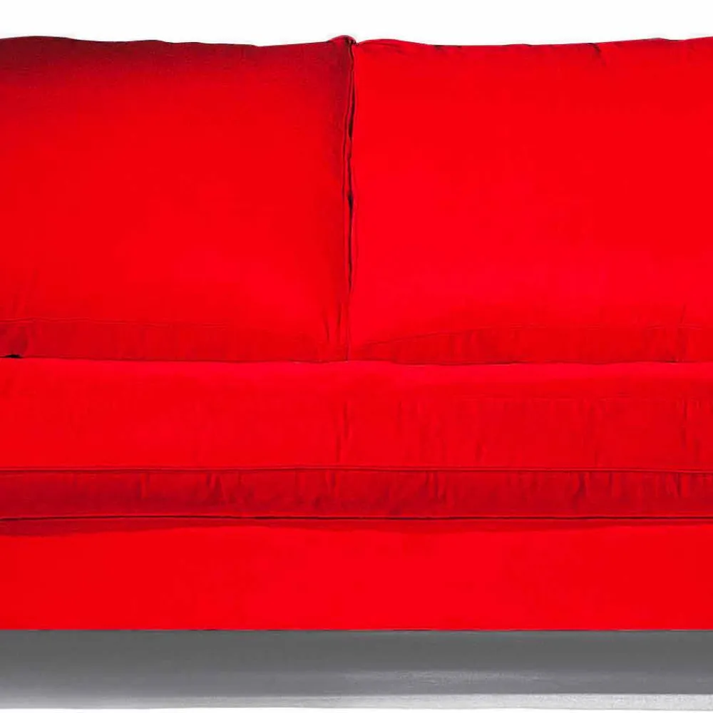 Viadurini Italian Sofas Moderne Sofas-2-Sitzer-Sofa aus Baumwolle mit Seitenwürfeln aus Mdf Made in Italy - Damaskus