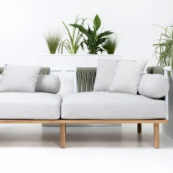 Viadurini in the Garden Gartensofas-4-Sitzer-Sofa aus Teakholz, Seilgeflecht und Kissen - Bellatrix