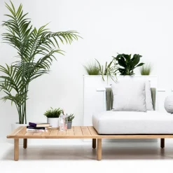 Viadurini in the Garden Gartensofas-4-Sitzer-Sofa aus Teakholz, Seilgeflecht und Kissen - Bellatrix