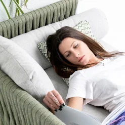 Viadurini in the Garden Gartensofas-4-Sitzer-Sofa aus Teakholz, Seilgeflecht und Kissen - Bellatrix