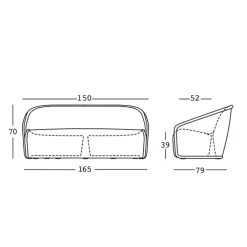 Viadurini in the Garden Gartensofas-2-Sitzer-Sofa für den Außenbereich aus farbigem Polyethylen Made in Italy - Juli