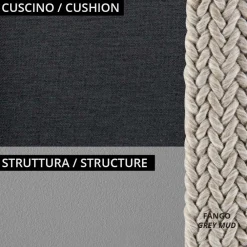 Viadurini in the Garden Gartensofas-2-Sitzer-Sofa für den Garten mit Kissen inklusive Made in Italy - Prato