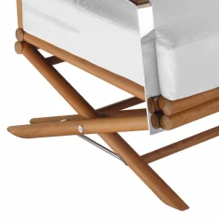 Viadurini in the Garden Gartensofas-3-Sitzer-Sofa im Freien aus Naturholz oder schwarzem und luxuriösem Stoff - Suzana