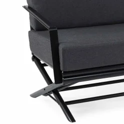 Viadurini in the Garden Gartensofas-3-Sitzer-Sofa im Freien aus Naturholz oder schwarzem und luxuriösem Stoff - Suzana