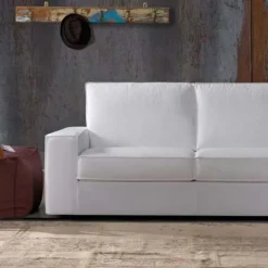 Viadurini Living Moderne Sofas-3-Sitzer-Sofa mit Halbinsel aus weißem oder blauem Stoff Made in Italy - Elsass