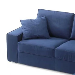 Viadurini Living Moderne Sofas-3-Sitzer-Sofa mit Halbinsel aus weißem oder blauem Stoff Made in Italy - Elsass