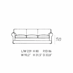 Viadurini Italian Sofas Klassische Sofas-3-Sitzer-Sofa mit hochwertigem Made in Italy-Stoff bezogen - Andromeda