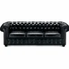 Viadurini Italian Sofas Klassische Sofas-3-Sitzer-Sofa mit Lederbezug und lackierten Füßen Made in Italy - Idra