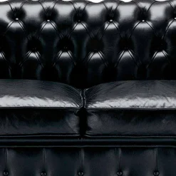 Viadurini Italian Sofas Klassische Sofas-3-Sitzer-Sofa mit Lederbezug und lackierten Füßen Made in Italy - Idra