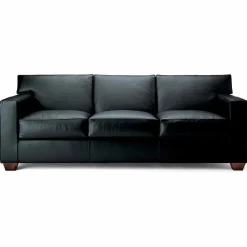 Viadurini Italian Sofas Moderne Sofas-3-Sitzer-Sofa mit Lederbezug und Nussbaumfüßen Made in Italy - Alessandria