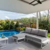 Viadurini in the Garden Gartensofas-3-Sitzer-Sofa mit Outdoor-Pouf, geliefert mit 2 Bezügen – Partir