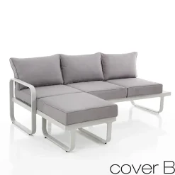 Viadurini in the Garden Gartensofas-3-Sitzer-Sofa mit Outdoor-Pouf, geliefert mit 2 Bezügen – Partir