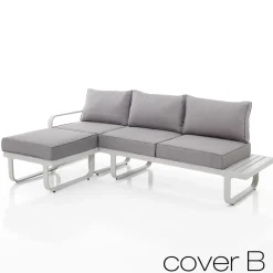 Viadurini in the Garden Gartensofas-3-Sitzer-Sofa mit Outdoor-Pouf, geliefert mit 2 Bezügen – Partir