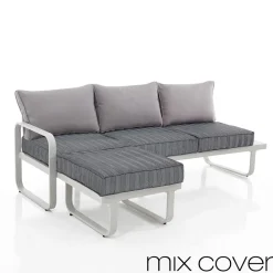 Viadurini in the Garden Gartensofas-3-Sitzer-Sofa mit Outdoor-Pouf, geliefert mit 2 Bezügen – Partir