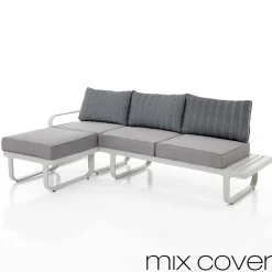 Viadurini in the Garden Gartensofas-3-Sitzer-Sofa mit Outdoor-Pouf, geliefert mit 2 Bezügen – Partir