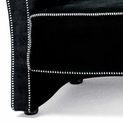 Viadurini Italian Sofas Moderne Sofas-3-Sitzer-Sofa mit Samtbezug und weißen Nähten Made in Italy - Caster