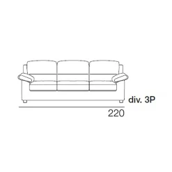 Viadurini Living Moderne Sofas-3-Sitzer-Sofa mit umkehrbarem Hocker aus Stoff Made in Italy - Budapest