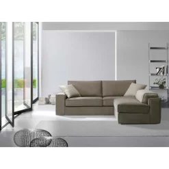 Viadurini Living Moderne Sofas-3-Sitzer-Sofa mit umkehrbarem Halbinsel-Sessel Made in Italy - Elsass