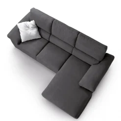 Viadurini Living Moderne Sofas-3-Sitzer-Sofa mit umkehrbarem Pouf aus Stoff Made in Italy - Abudhabi