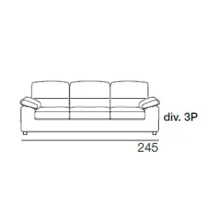 Viadurini Living Moderne Sofas-3-Sitzer-Sofa mit umkehrbarem Pouf aus Stoff Made in Italy - Abudhabi