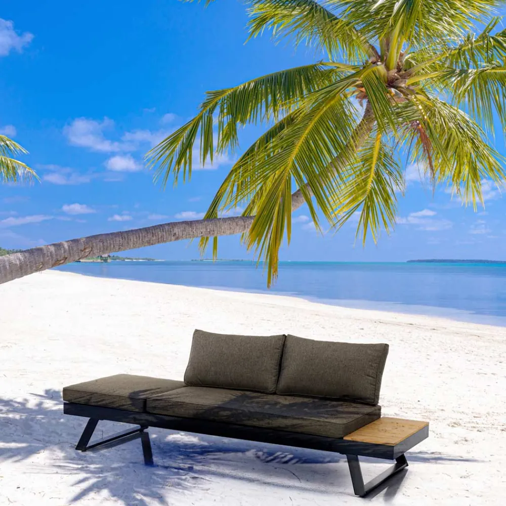 Viadurini in the Garden Gartensofas-3-Sitzer-Sofa, umwandelbar in Chaiselongue mit verstellbarer Rückenlehne – Lire