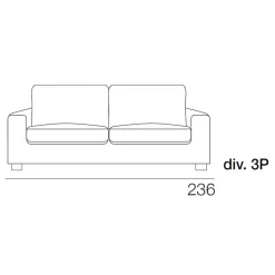 Viadurini Living Moderne Sofas-3-Sitzer-Wohnzimmersofa aus anthrazitfarbenem Stoff Made in Italy - Normandie