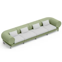 Viadurini Living Moderne Sofas-4-Sitzer-Wohnzimmersofa aus Polyethylen in verschiedenen Farben - Orbis