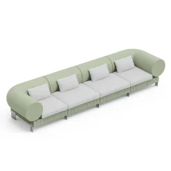 Viadurini Living Moderne Sofas-4-Sitzer-Wohnzimmersofa aus Polyethylen in verschiedenen Farben - Orbis