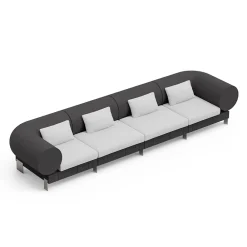 Viadurini Living Moderne Sofas-4-Sitzer-Wohnzimmersofa aus Polyethylen in verschiedenen Farben - Orbis