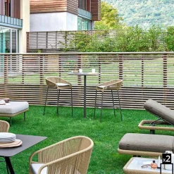 Varaschin Outdoor Hocker-Sitzhocker handgeflechtet 2 Teile