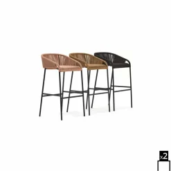 Varaschin Outdoor Hocker-Sitzhocker handgeflechtet 2 Teile