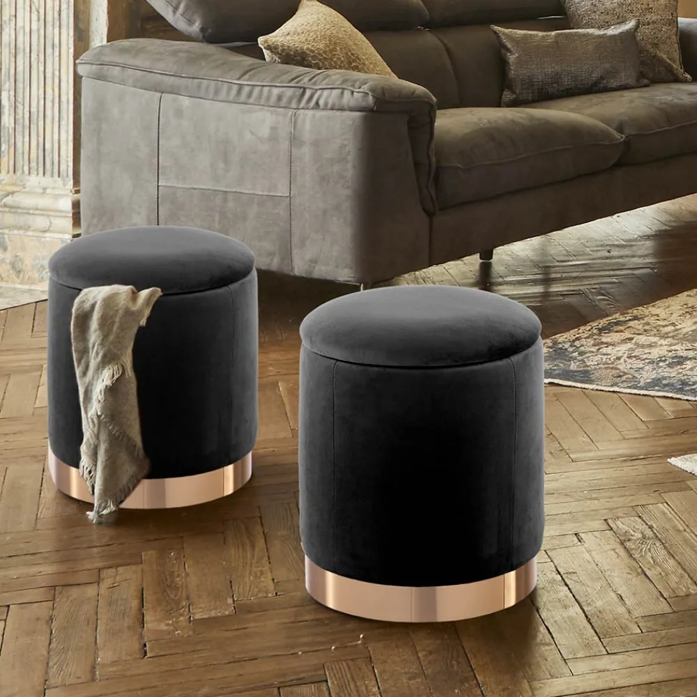 Viadurini Living Sitzsäcke|Sitzsäcke-Sitzpuff mit Bezug aus Mikrofaserstoff mit Samteffekt und goldener Basis - Abruzzen