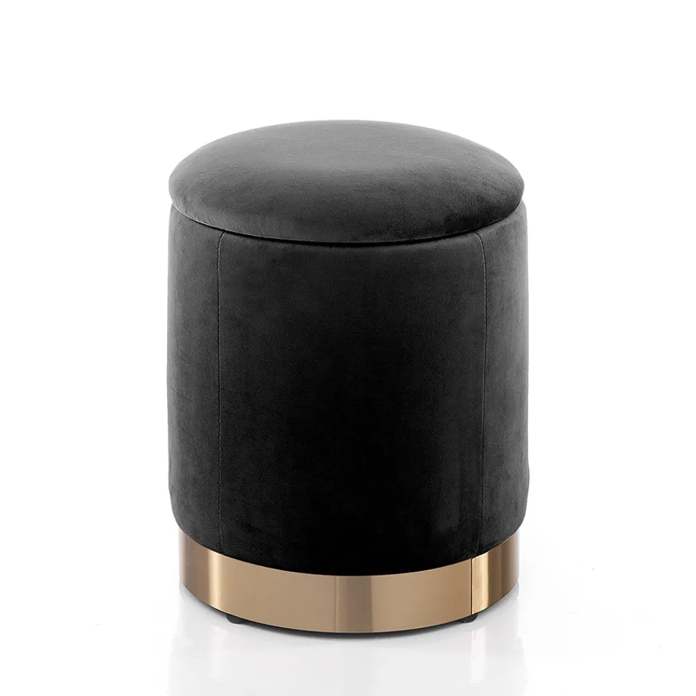 Viadurini Living Sitzsäcke|Sitzsäcke-Sitzpuff mit Bezug aus Mikrofaserstoff mit Samteffekt und goldener Basis - Abruzzen