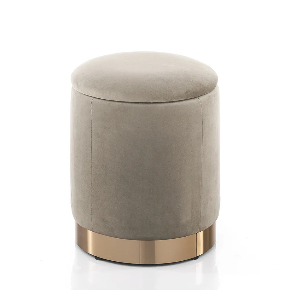 Viadurini Living Sitzsäcke|Sitzsäcke-Sitzpuff mit Bezug aus Mikrofaserstoff mit Samteffekt und goldener Basis - Abruzzen