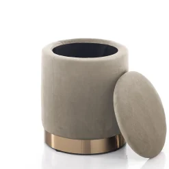 Viadurini Living Sitzsäcke|Sitzsäcke-Sitzpuff mit Bezug aus Mikrofaserstoff mit Samteffekt und goldener Basis - Abruzzen