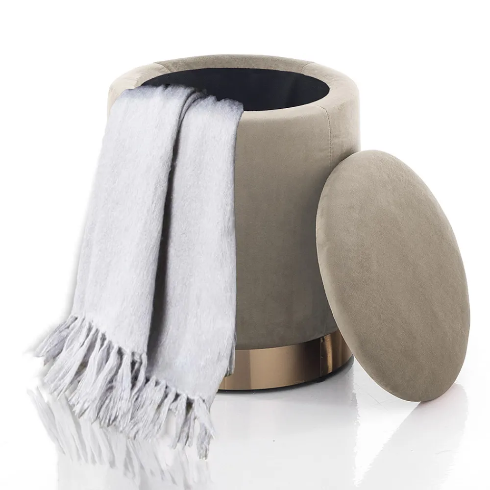 Viadurini Living Sitzsäcke|Sitzsäcke-Sitzpuff mit Bezug aus Mikrofaserstoff mit Samteffekt und goldener Basis - Abruzzen