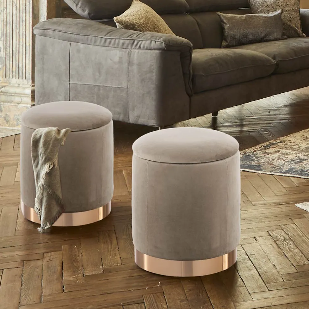 Viadurini Living Sitzsäcke|Sitzsäcke-Sitzpuff mit Bezug aus Mikrofaserstoff mit Samteffekt und goldener Basis - Abruzzen