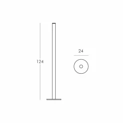 SLIDE Designer Stehlampen-Slim Flux Stehleuchte aus Methacrylat, hergestellt in Italien