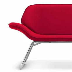 Viadurini Living Bürosofas-Sofa für Wartezimmer aus verchromten Stahl und Leder Cesare