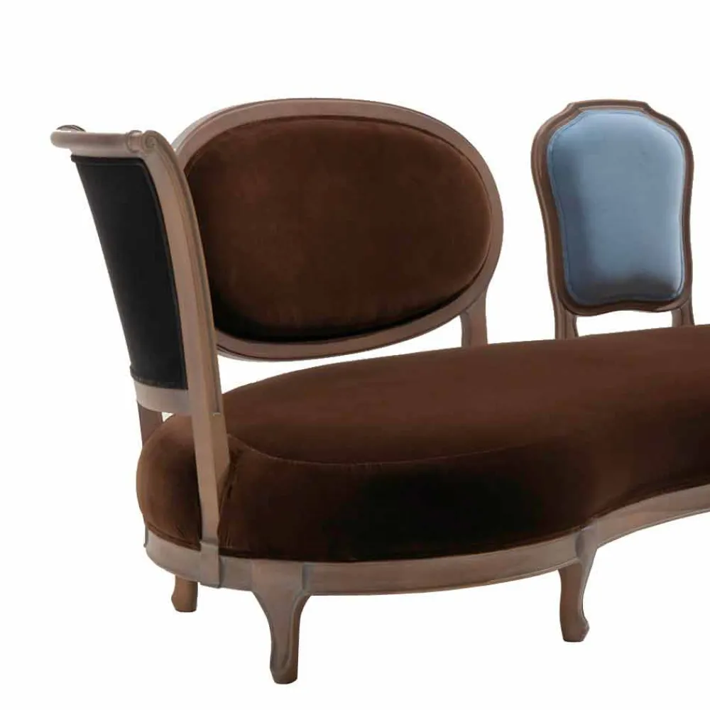 Viadurini Italian Sofas Klassische Sofas-Sofa luxury Design,5 Rückenlehnen aus Massivholz, made in Italy, Manno