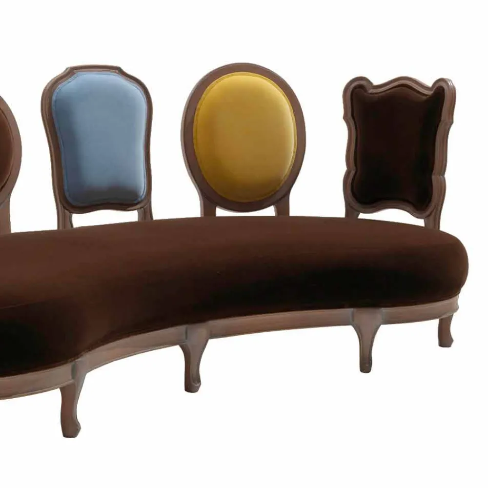 Viadurini Italian Sofas Klassische Sofas-Sofa luxury Design,5 Rückenlehnen aus Massivholz, made in Italy, Manno