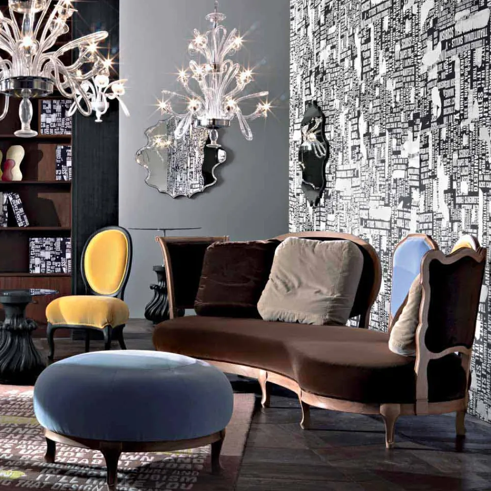 Viadurini Italian Sofas Klassische Sofas-Sofa luxury Design,5 Rückenlehnen aus Massivholz, made in Italy, Manno