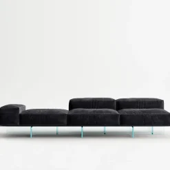 Viadurini Living Moderne Sofas-Sofa mit extraklarem Glassockel und Stoffsitz, hergestellt in Italien – Rory