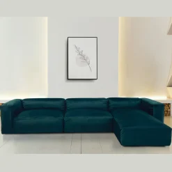 Viadurini Living Moderne Sofas-Sofa mit Innenhalbinsel aus expandiertem Polyurethan - Buffo