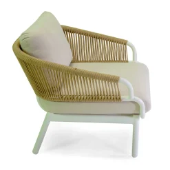 Viadurini in the Garden Gartensofas-Sofa mit Sesseln und Couchtisch aus weißem Aluminium für den Garten - Tenda