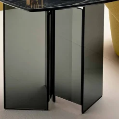 Viadurini Living Moderne Couchtische-Sofa-Beistelltisch für Wohnzimmer mit Keramikplatte und Rauchglas - Random