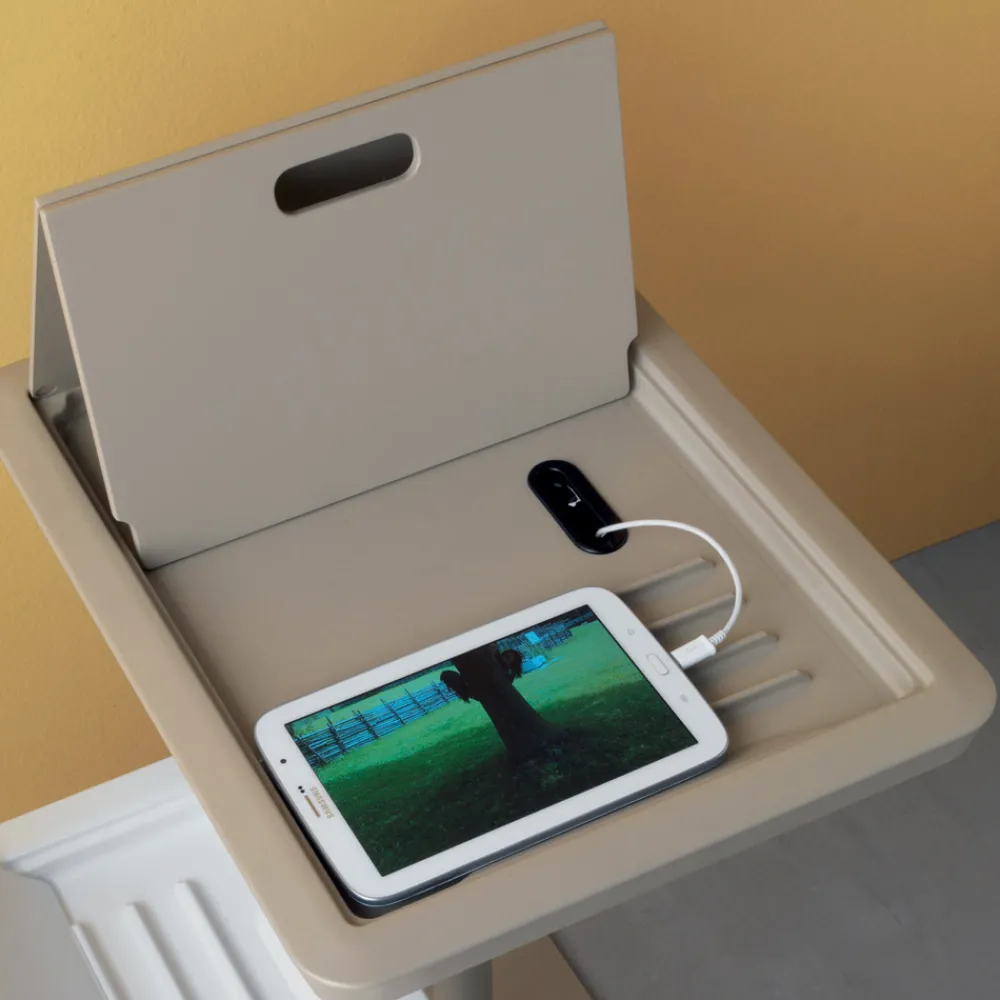 Viadurini Living Moderne Couchtische-Sofa-Beistelltisch Metall und PVC höhenverstellbar für Tablet - Tekniko